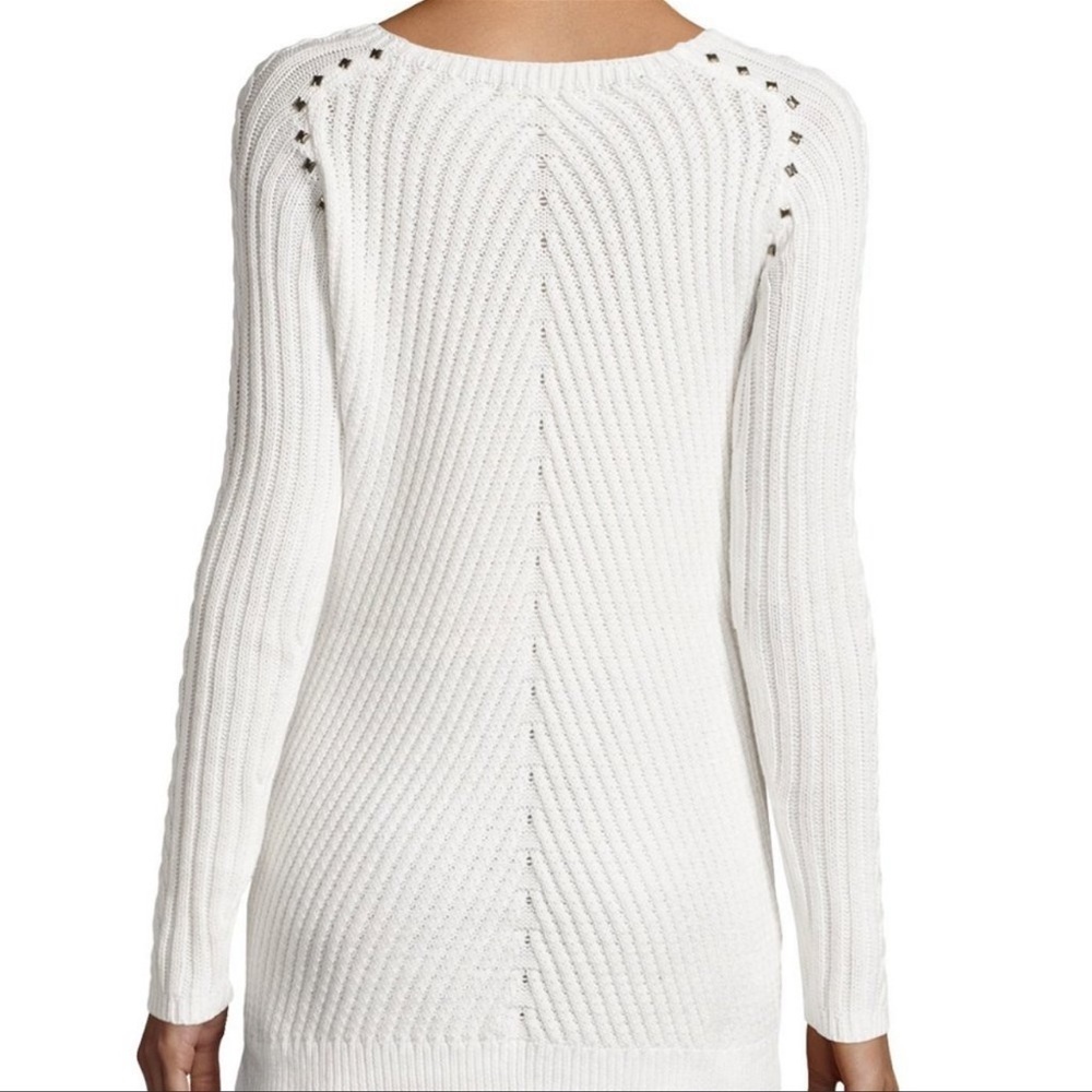 PHILOSOPHY Womens Gray Studded Cable Knit Sweater Size 0X - Picture 13 of 13